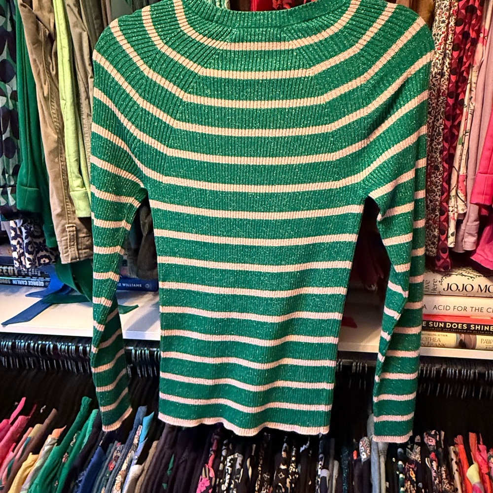 Boden. BNWT. Effie Sparkle Stripe Sweater. - Picture 4 of 6